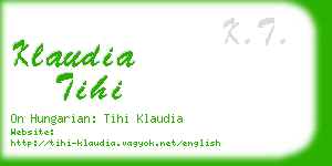 klaudia tihi business card